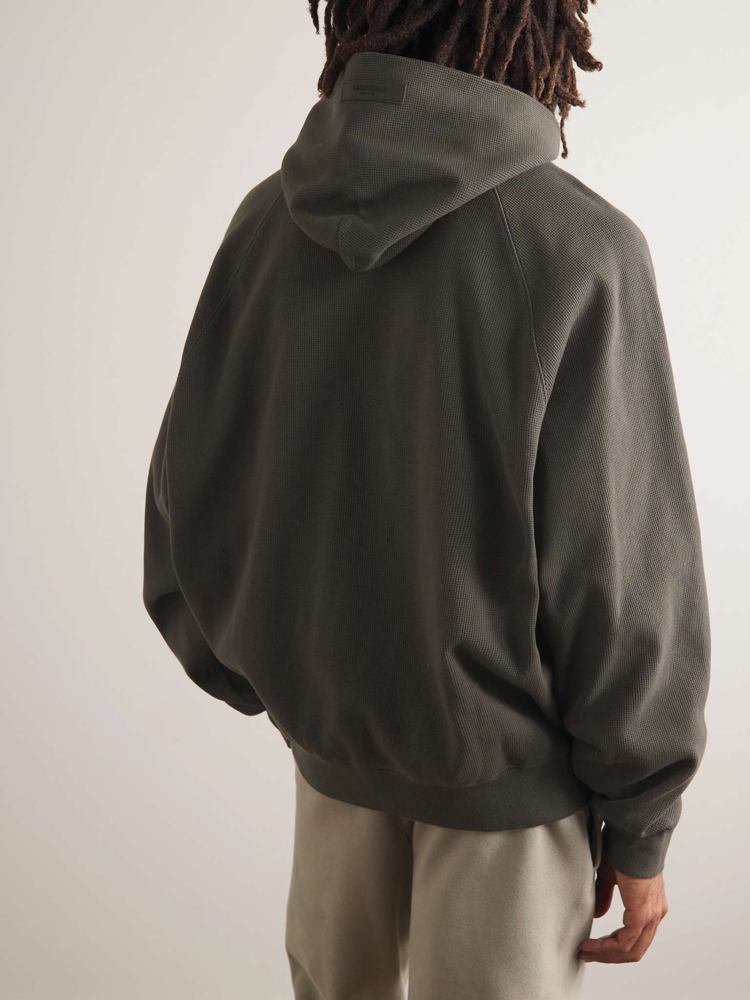 Buy Fear of God Essentials Grey Essentials Hoodie in Cotton Blend