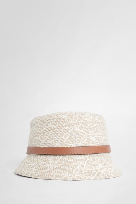 Loewe women's multicolor bucket hat in anagram jacquard and calfskin - 1