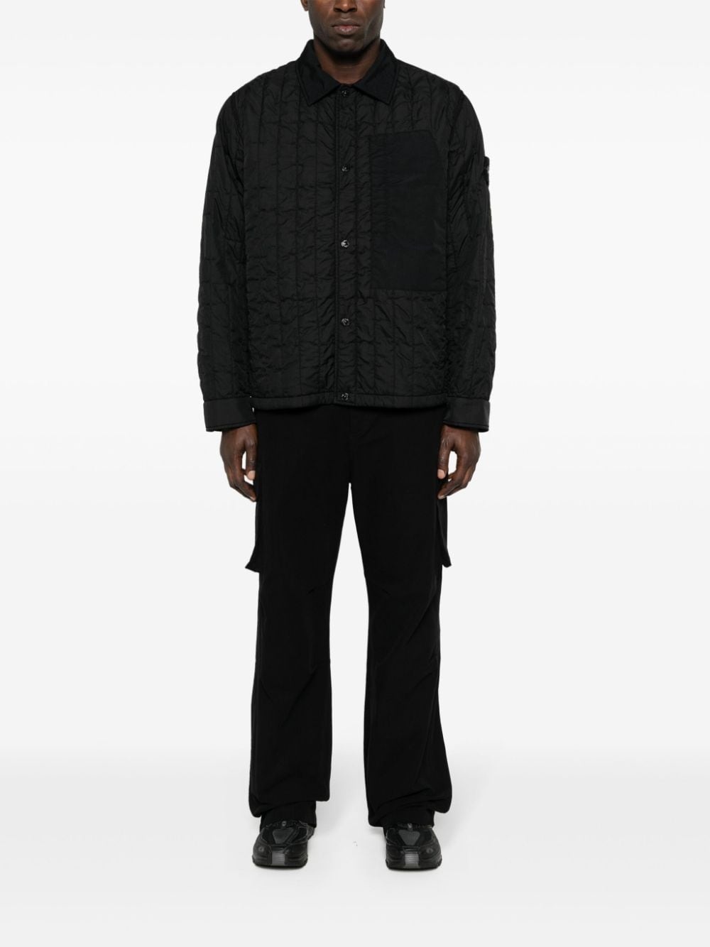crinkled quilted shirt jacket - 2