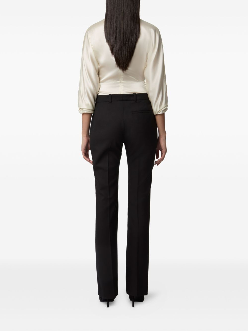 draped V-neck top - 4