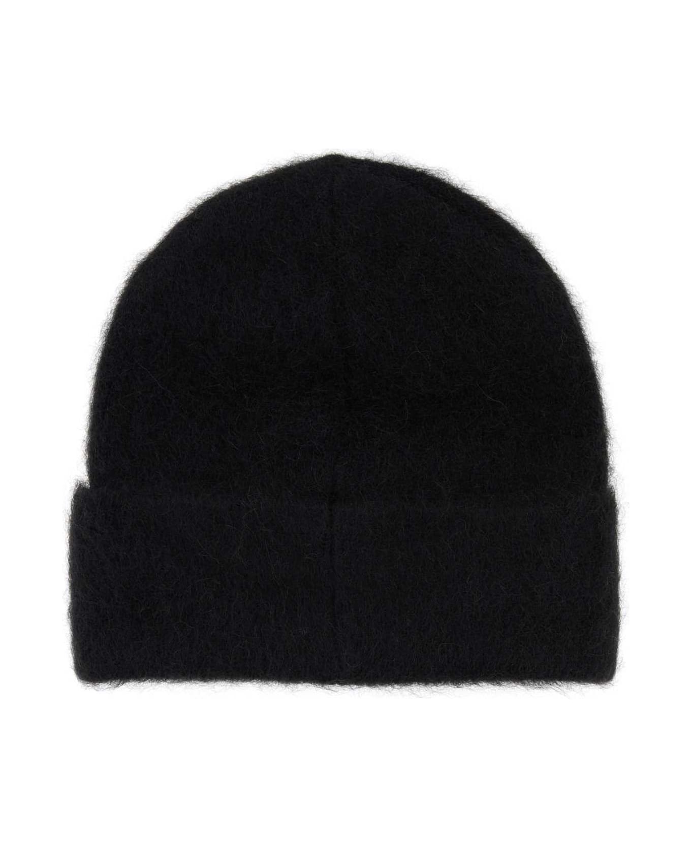Black Alpaca Beanie Hat - 2