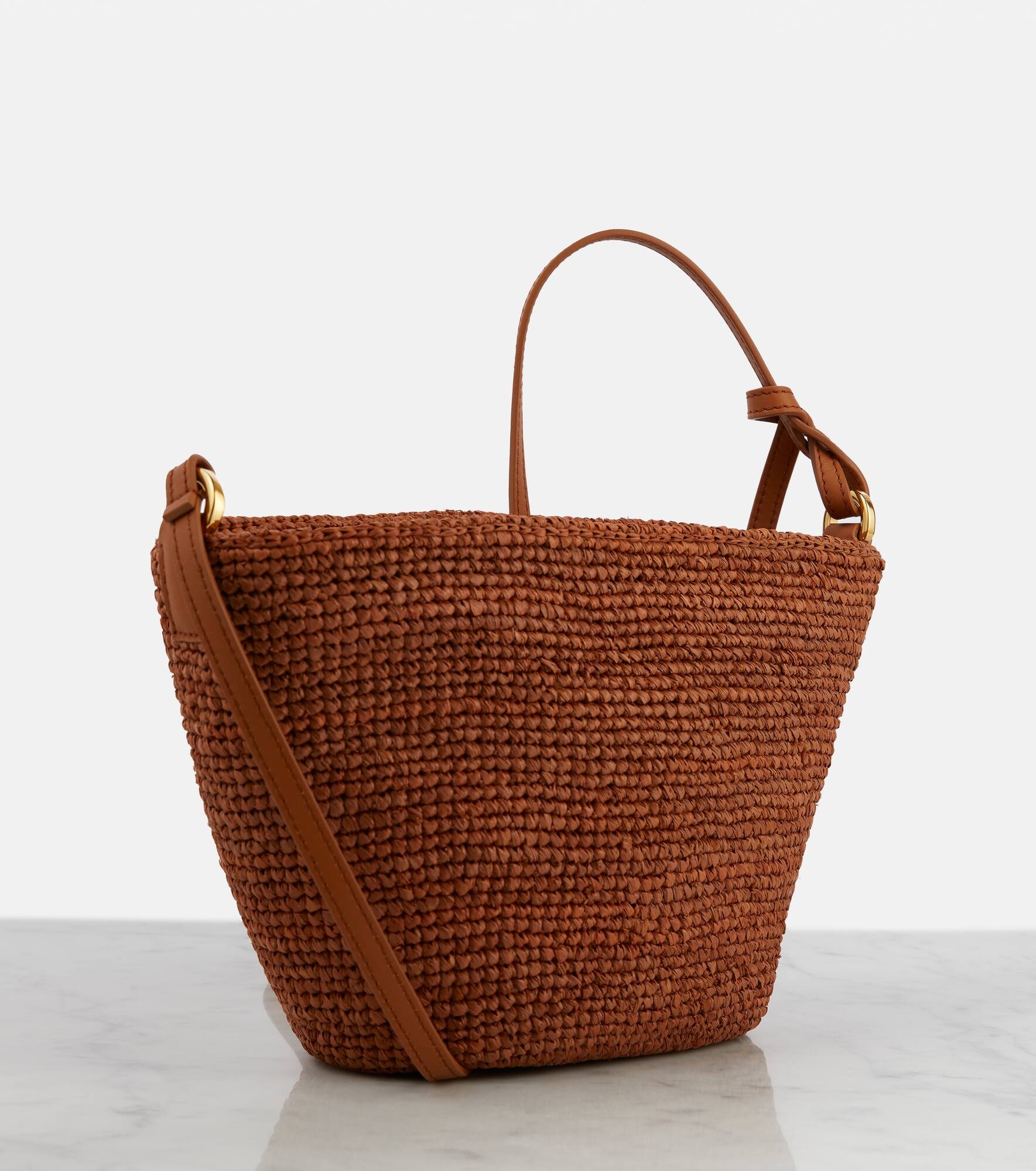 Slit Small raffia crossbody bag - 4