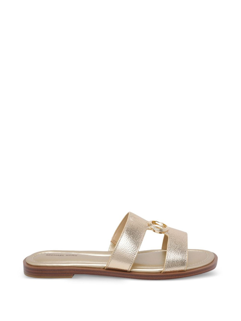 Erin logo-plaque leather sandals 1