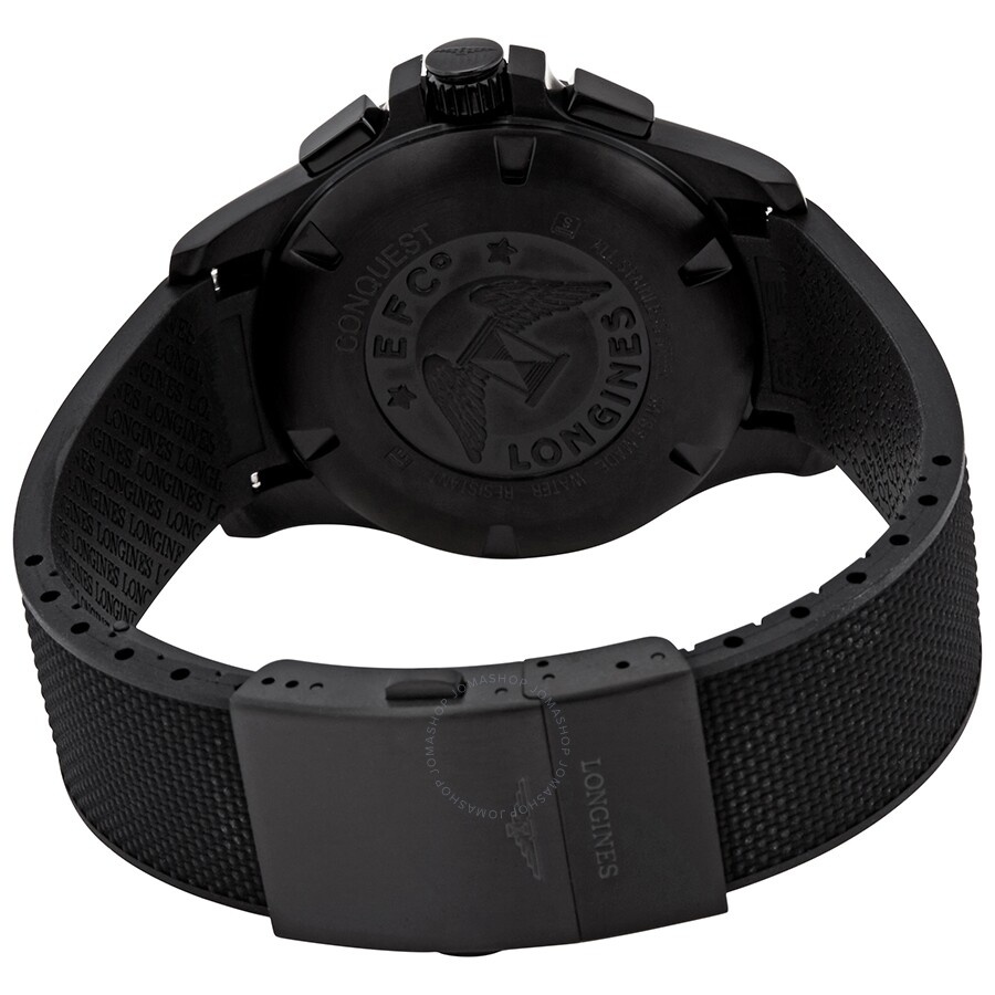 Longines Conquest V.H.P. Perpetual Chronograph Quartz Black Carbon Dial Men's Watch L3.727.2.66.9 - 3