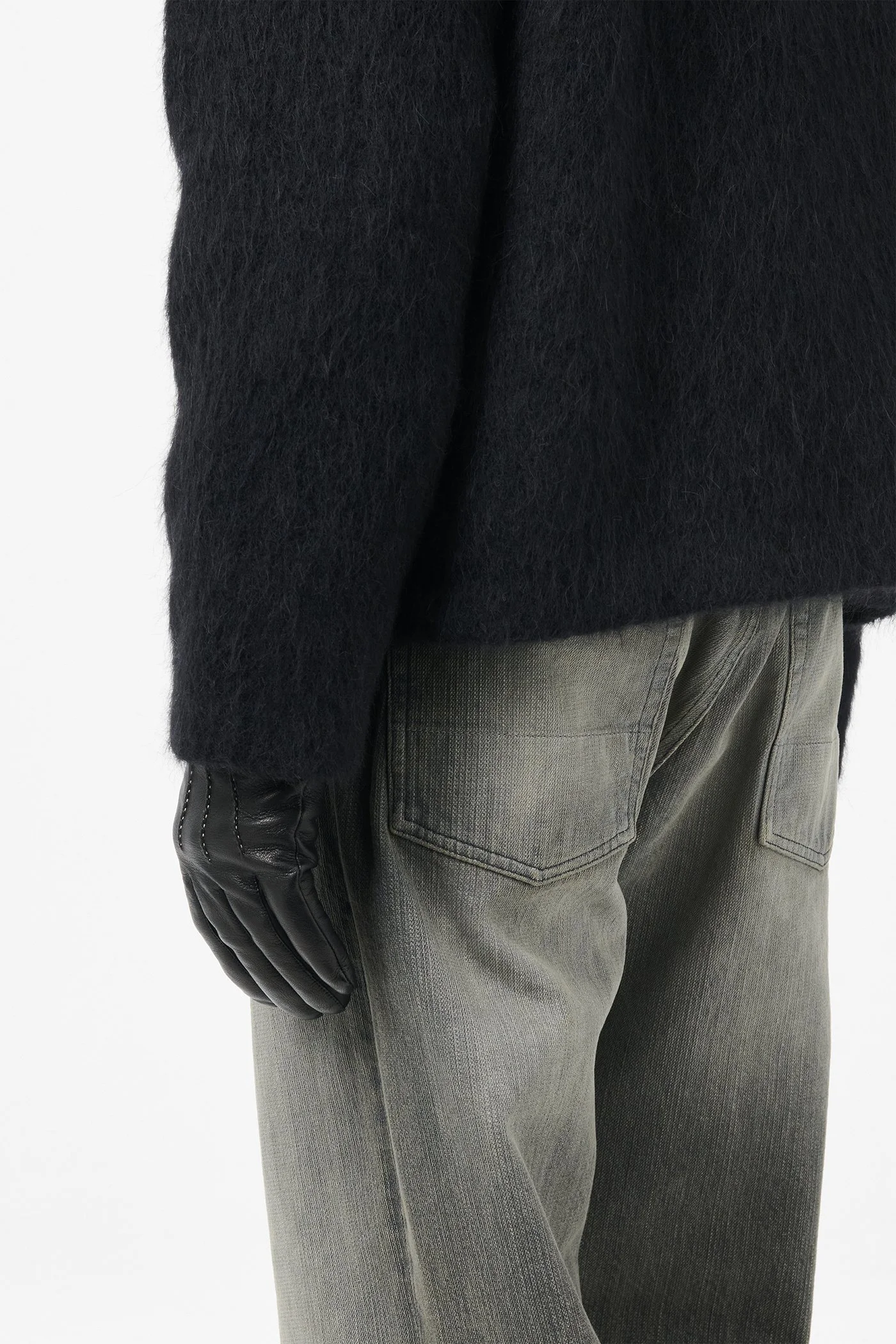 Our Legacy Full Zip Hood Black Hairy Wool | REVERSIBLE