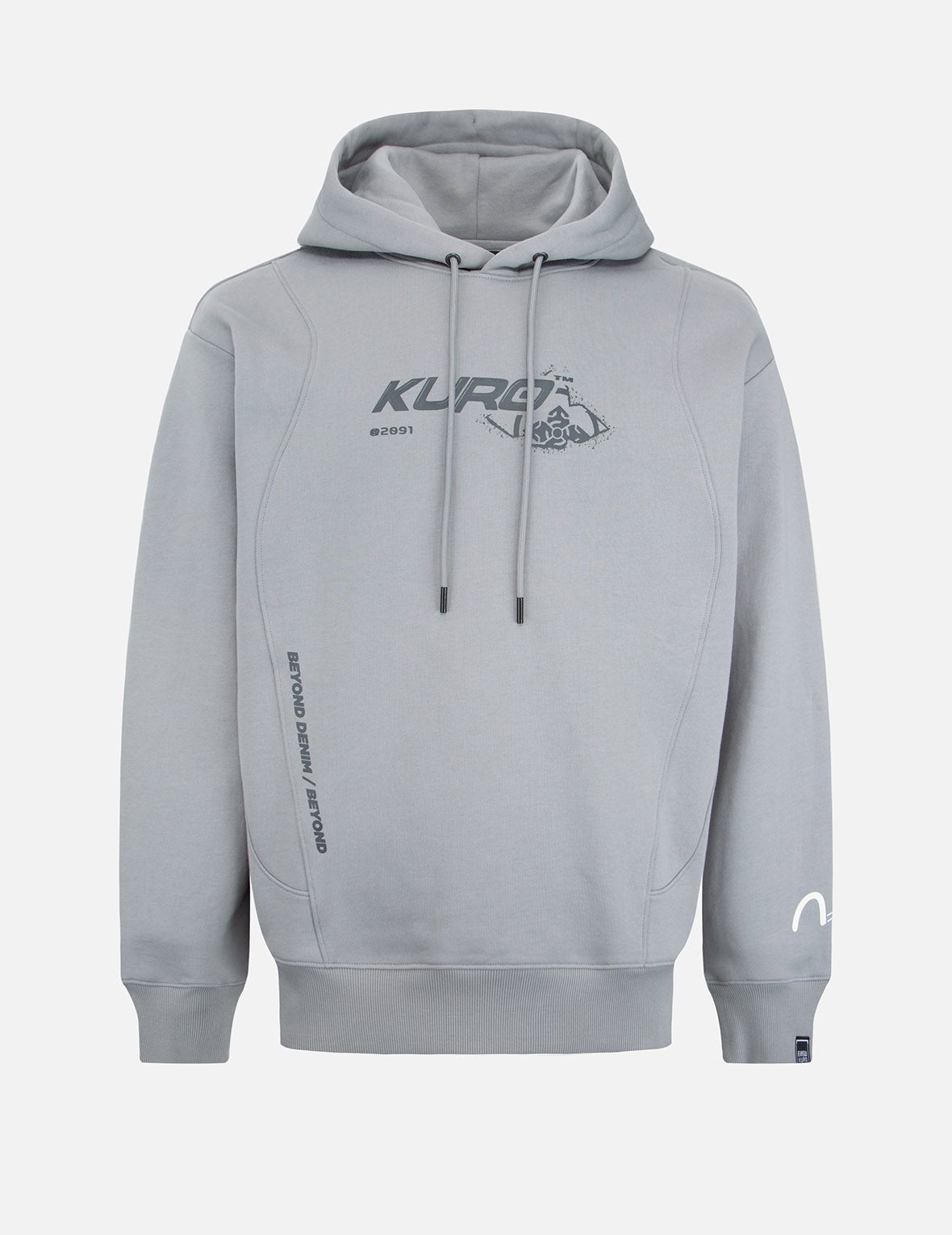 Snow Mountain-pattern Kamon Print Hooded Sweatshirt - 1