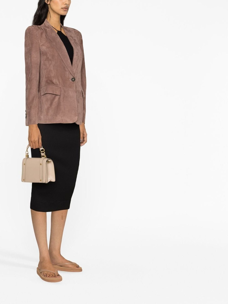 single-breasted leather blazer 3