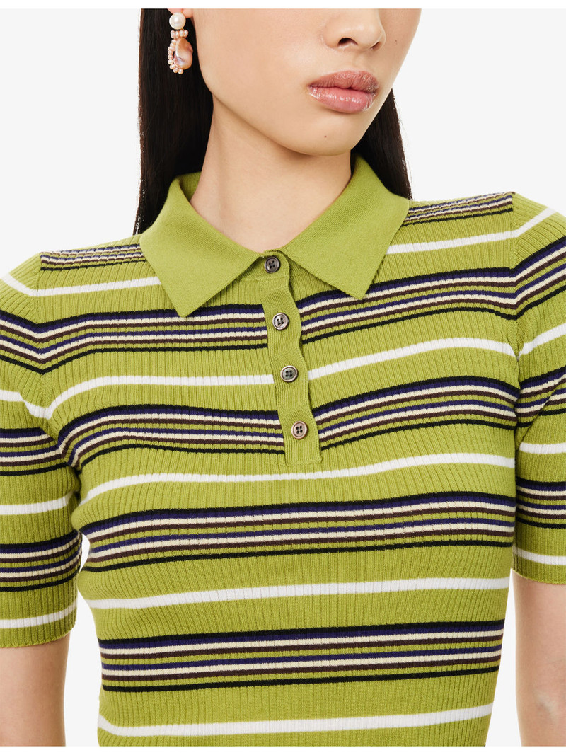Janis Striped Wool Polo Top 5