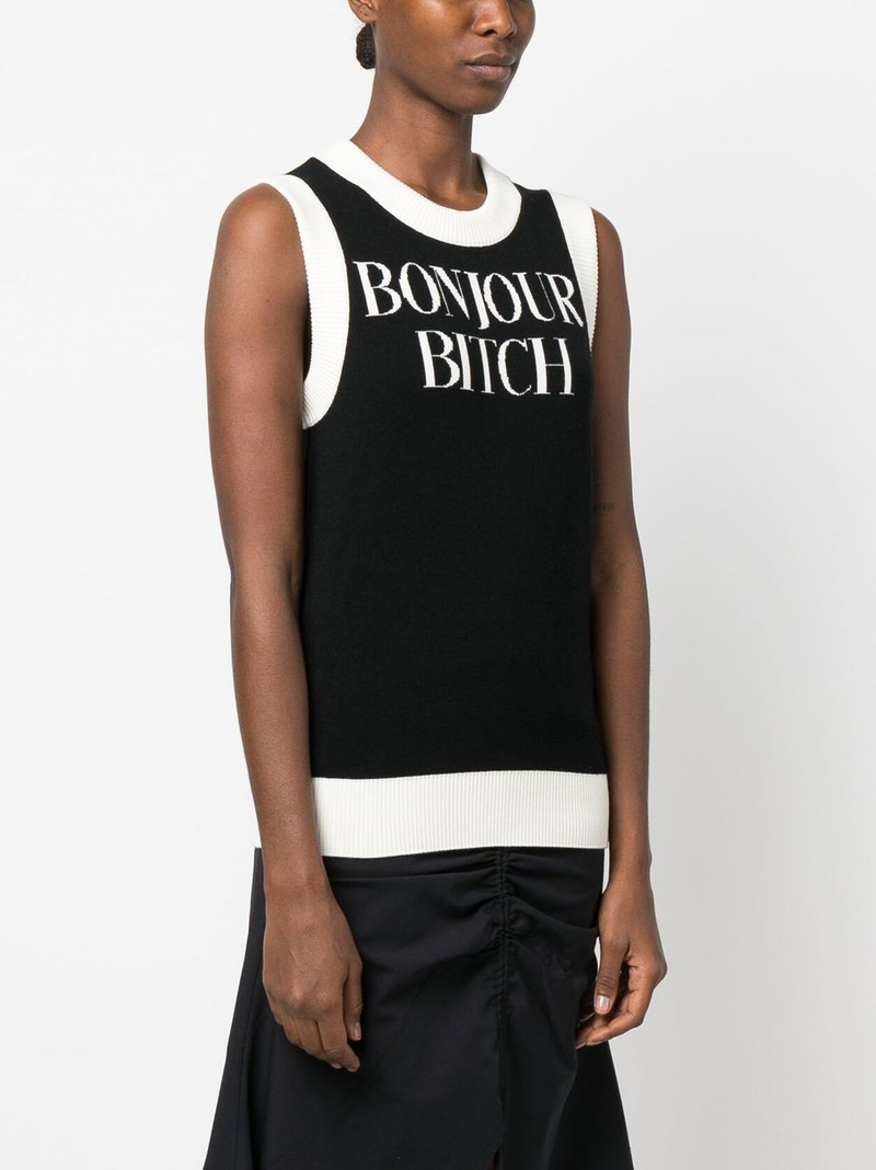 two-tone intarsia knitted tank top 3