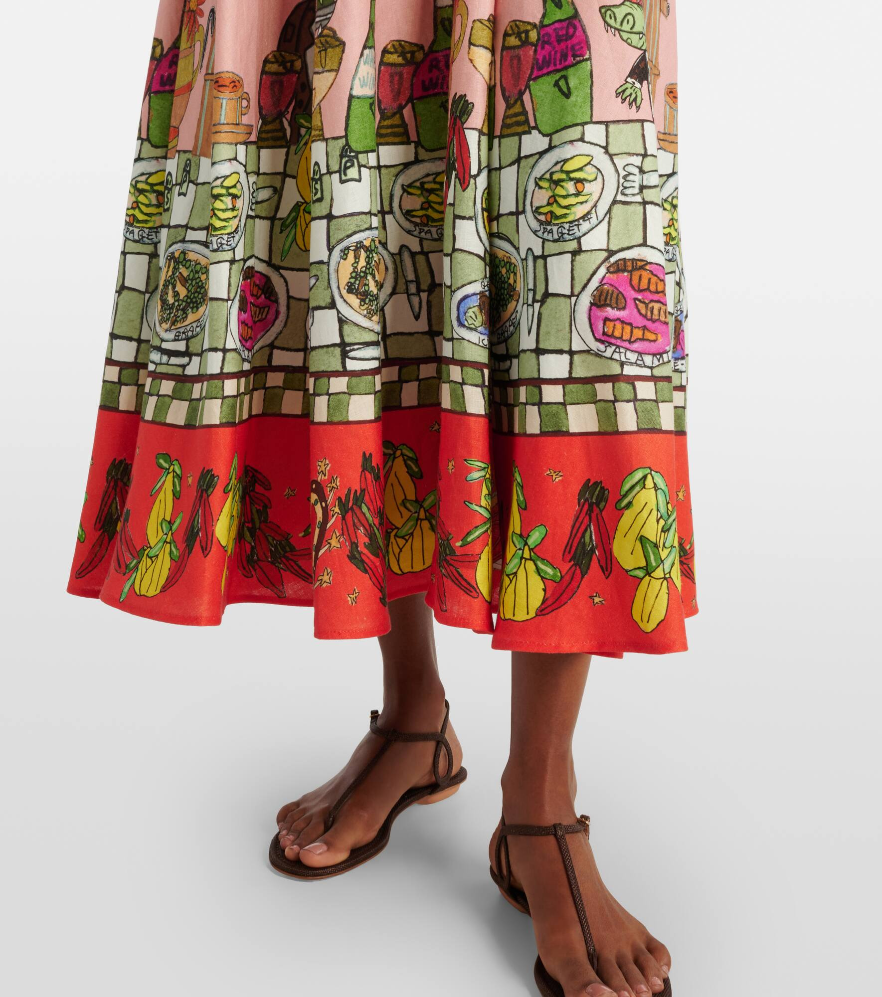 x Greg Sindel Contessa printed linen maxi dress - 5