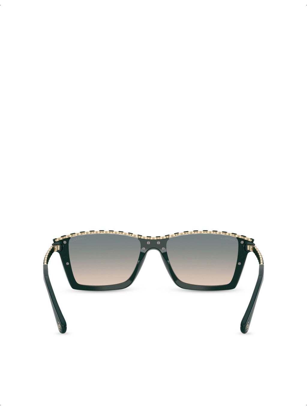 CH5548Q Rectangle-Frame Acetate and Leather Sunglasses - 4