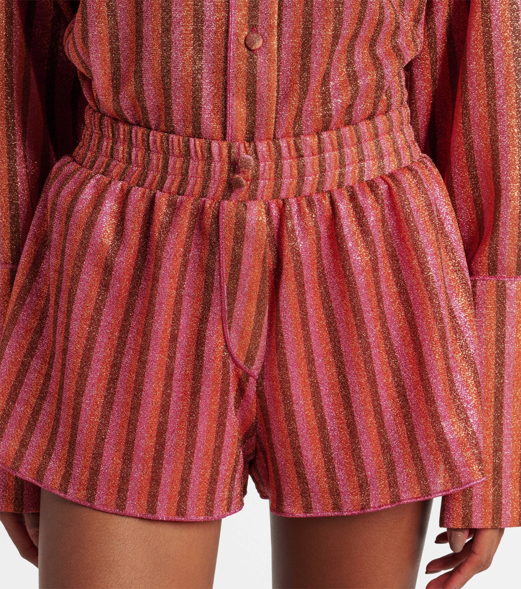 Striped lamé shorts - 4