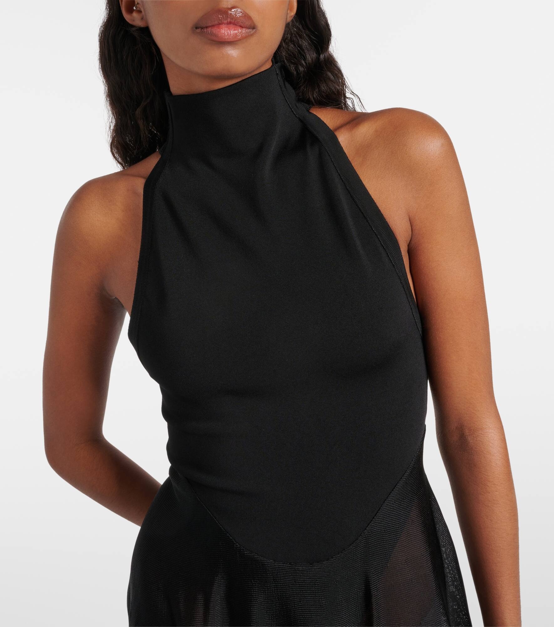 Jersey and mesh minidress - 4