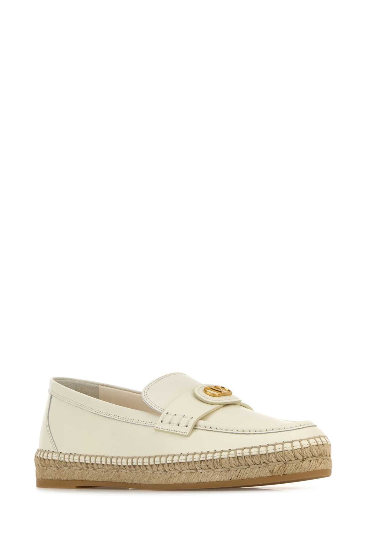 Valentino Garavani Women White Leather Vlogo Signature Espadrilles - 2