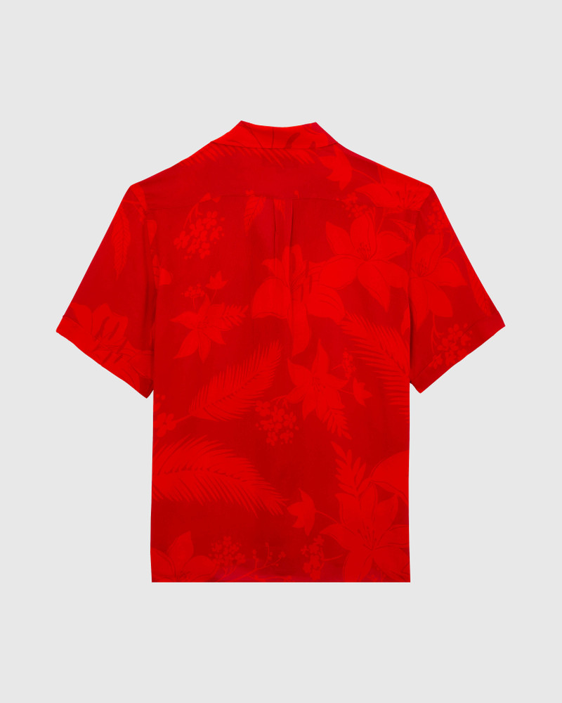 Men Viscose Bowling Shirt Flower Power 2