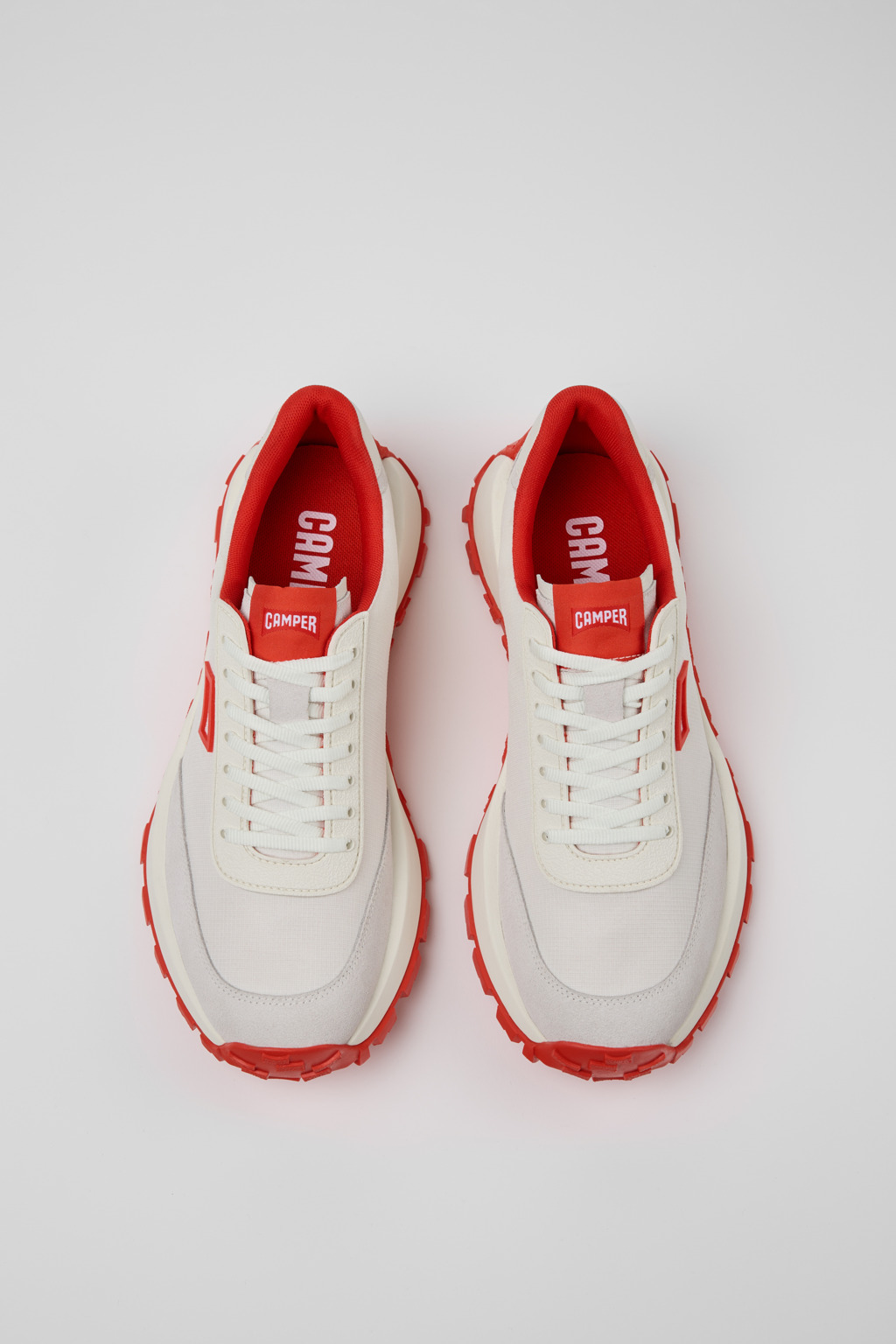 White Recycled PET and Nubuck Sneakers for Men. - 4