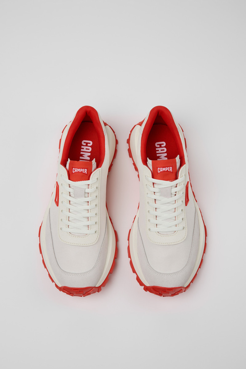 White Recycled PET and Nubuck Sneakers for Men. 4