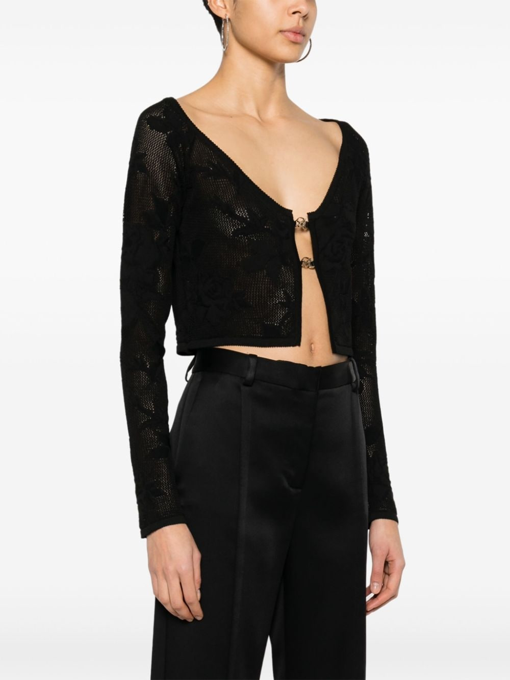 Blumarine Women Embroidered Cropped Cardigan - 2