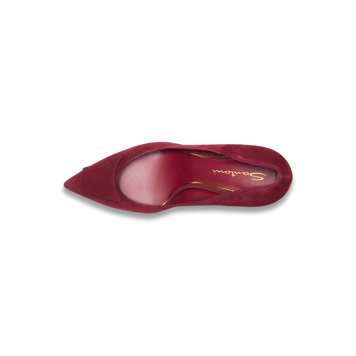 Women's burgundy suede high-heel Santoni Sibille pump - 5