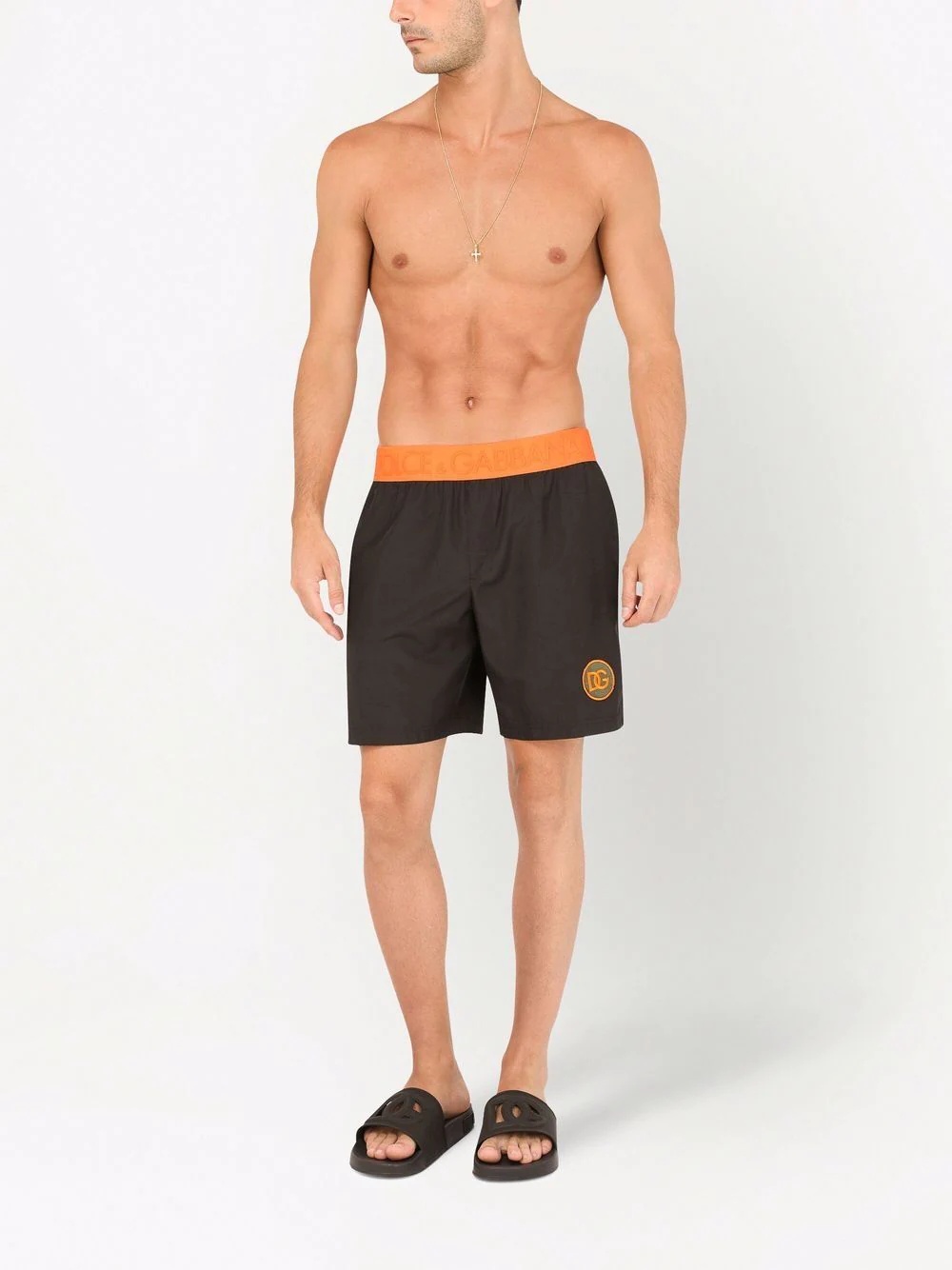 logo-patch two-tone swim shorts - 2