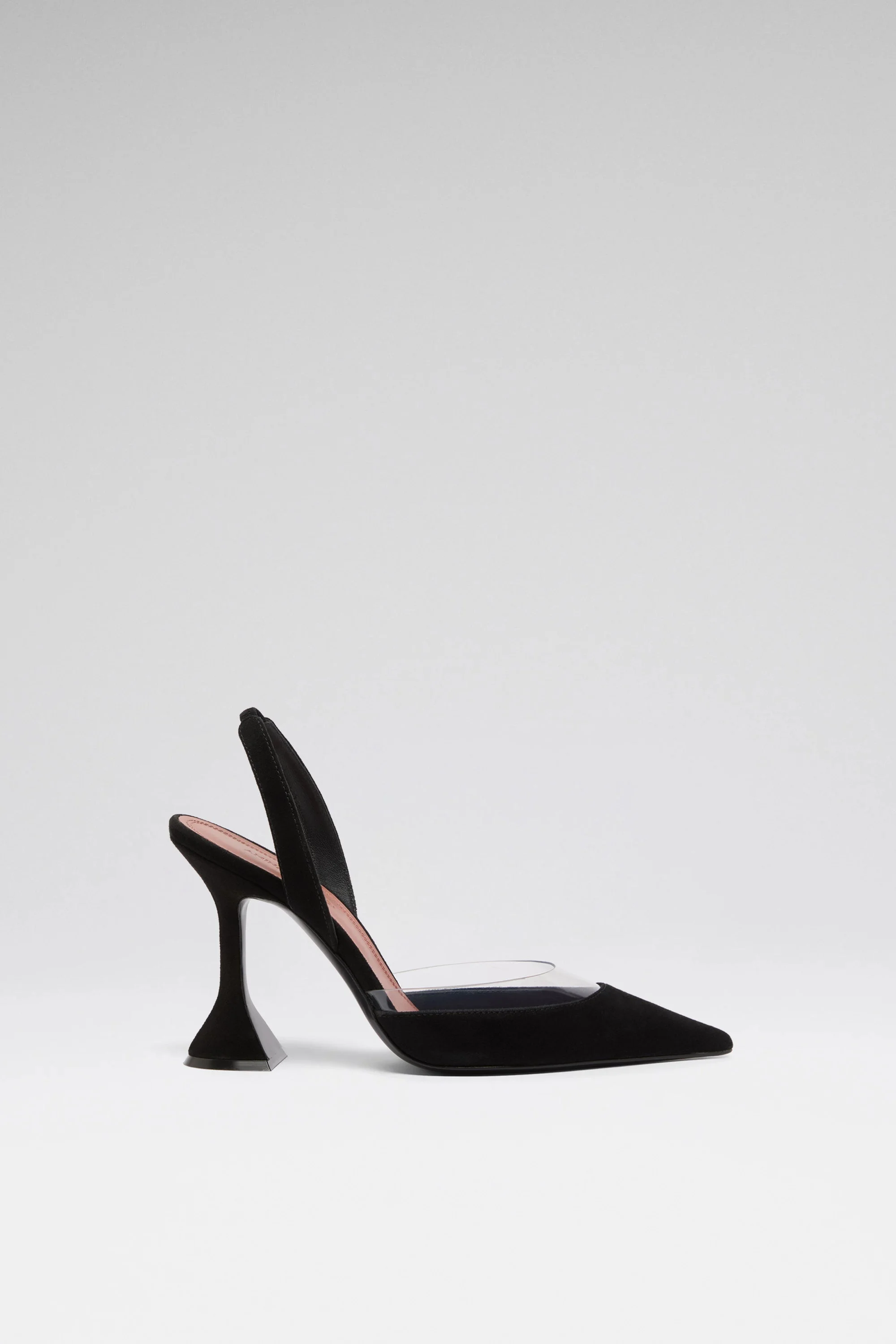 LARA SLING 95 BLACK SUEDE AND TRANSPARENT PVC - 1