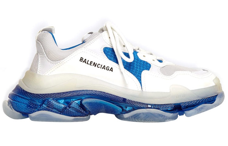 (WMNS) Balenciaga Triple S 'Clear Sole - White Blue' 544351W09ON9169 - 2