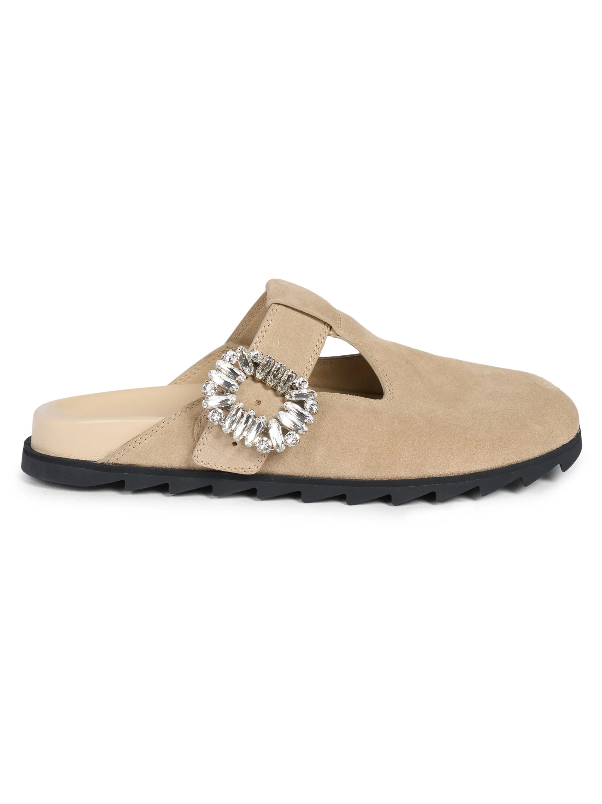 Women's Slidy Viv Suede Mules - Dark Beige - 1