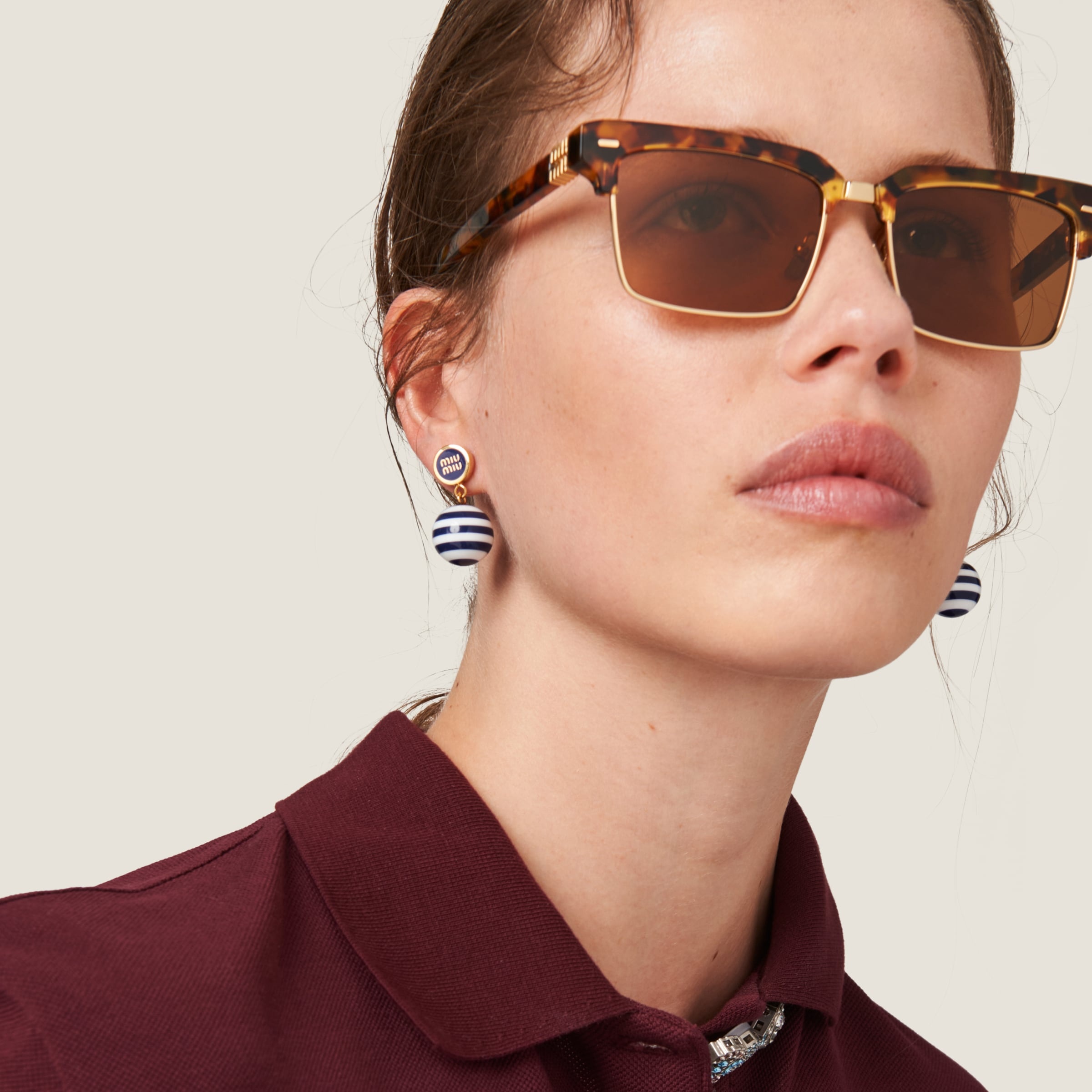Metal and pearl earrings - 2