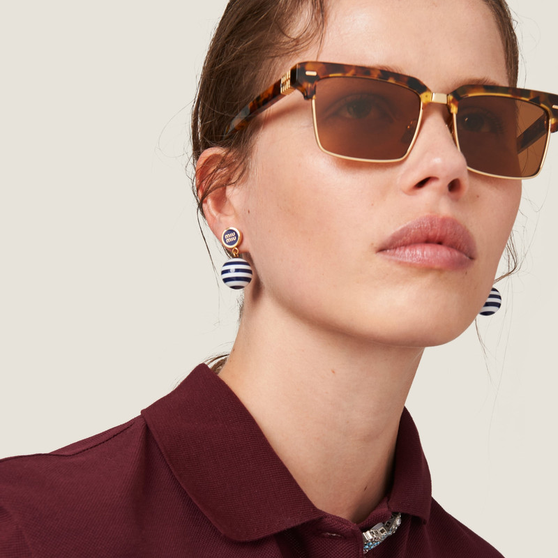 Miu Miu Metal and pearl earrings outlook