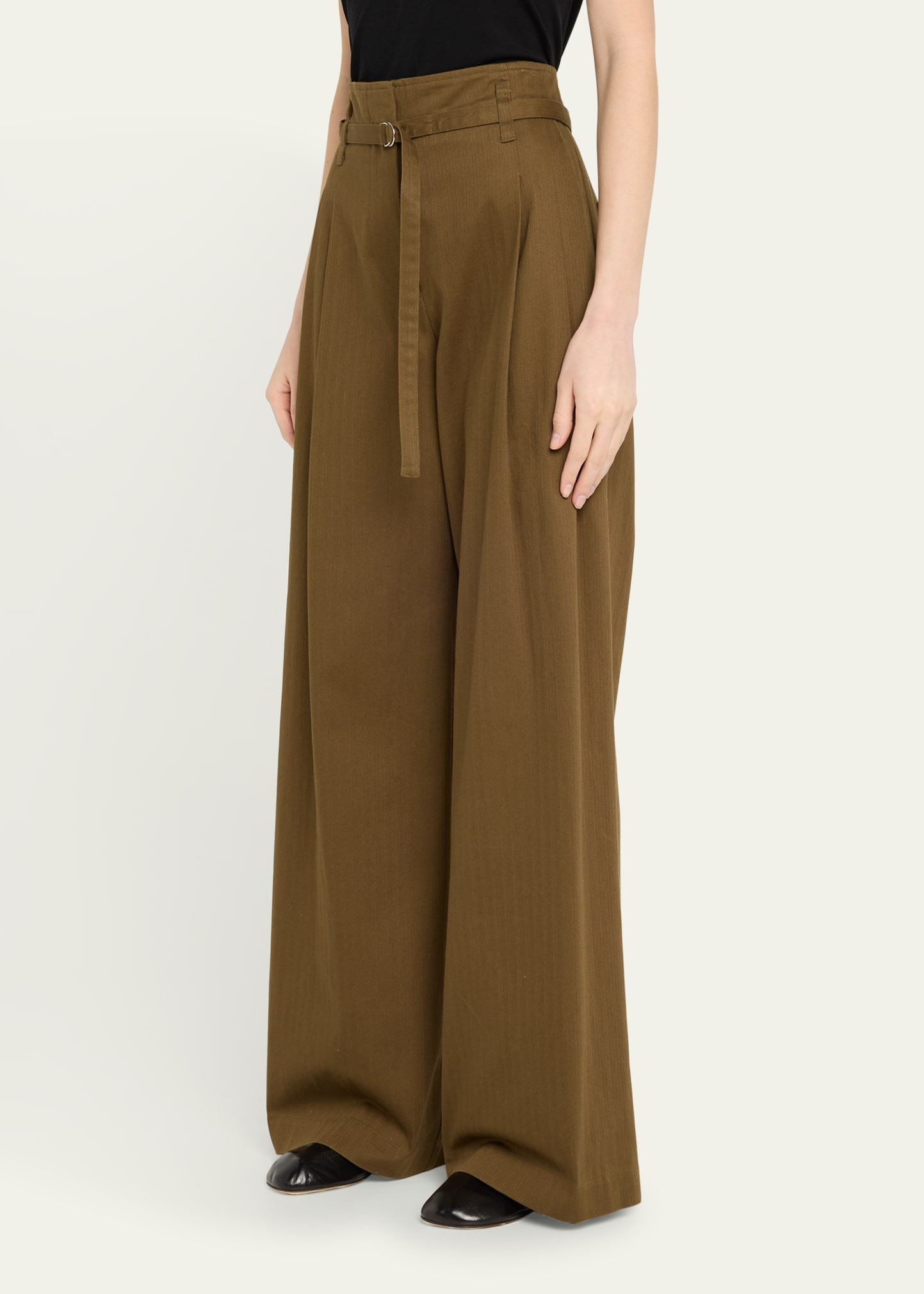 Raver Belted Fine Herringbone Pants - 4