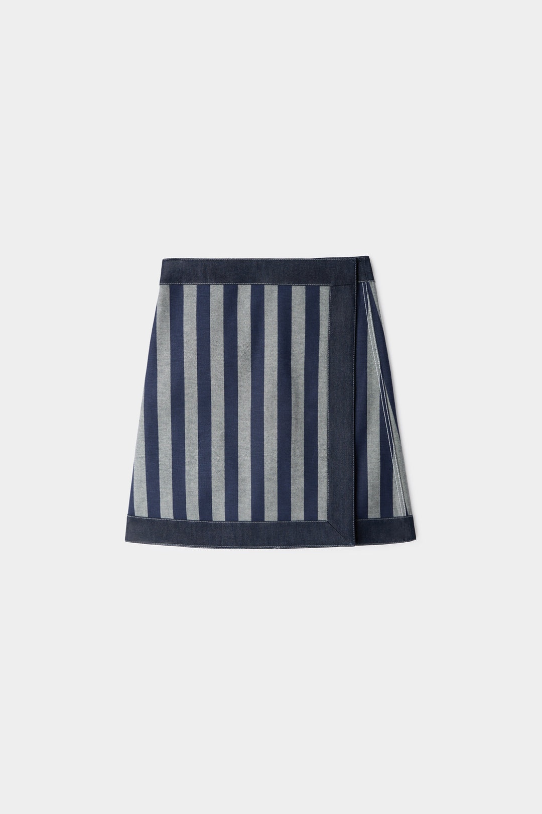 BELLIDENTRO REVERSIBLE SKIRT / denim & electric blue stripes - 7