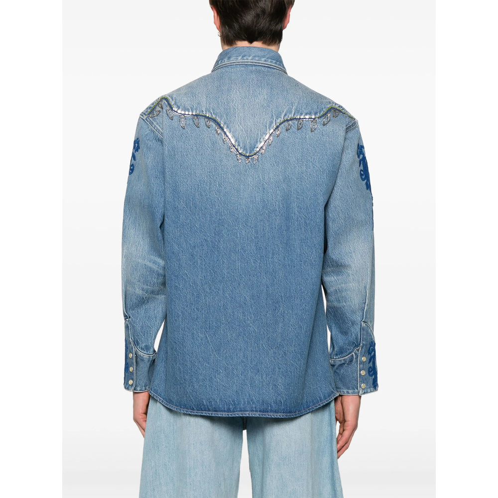 Valentino Blue Shirts Men - 4