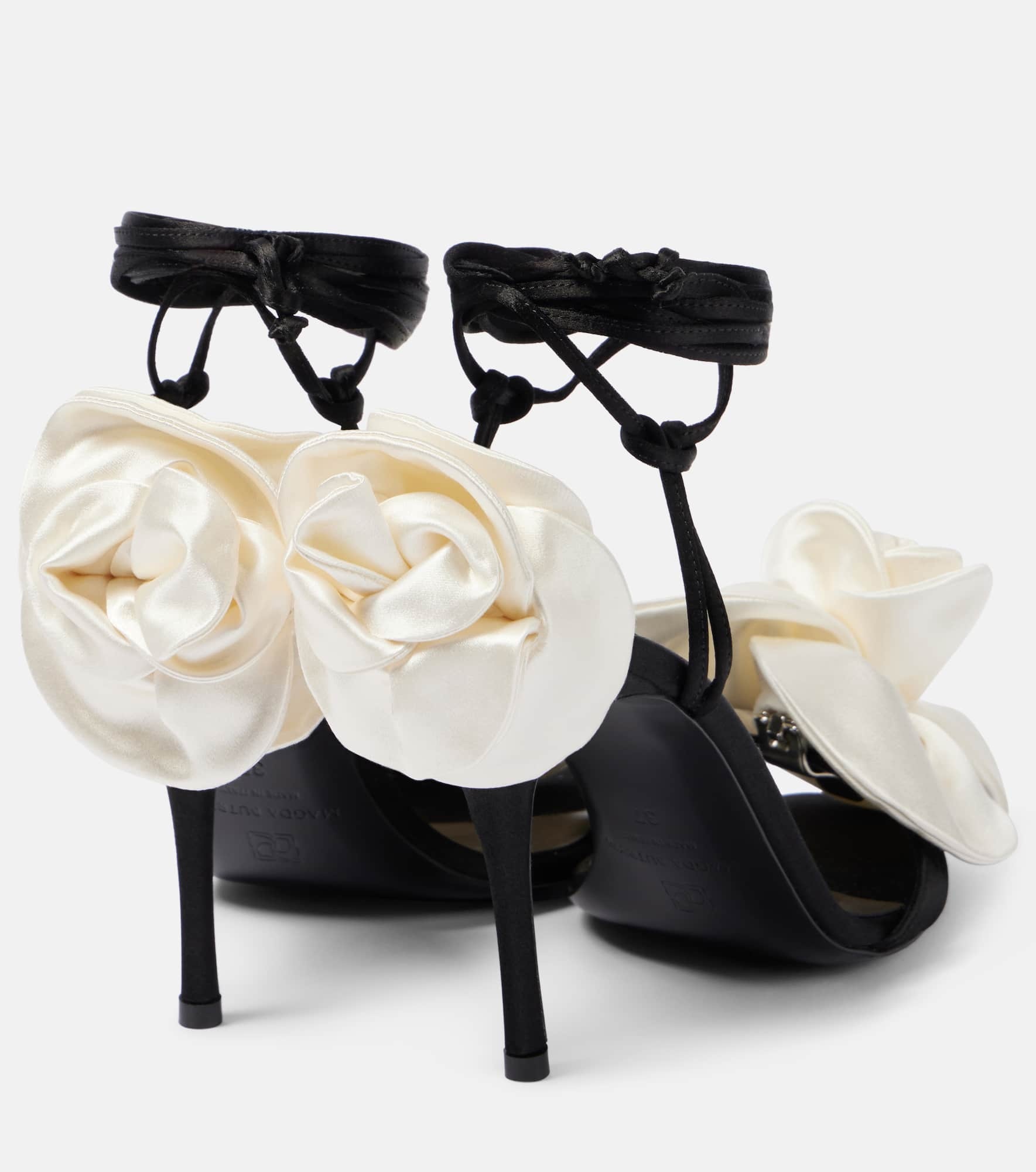 105 floral-appliqué satin sandals - 2