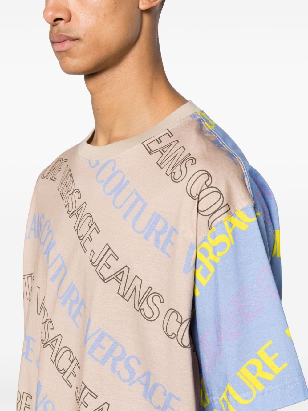 logo-print colour-block T-shirt - 5