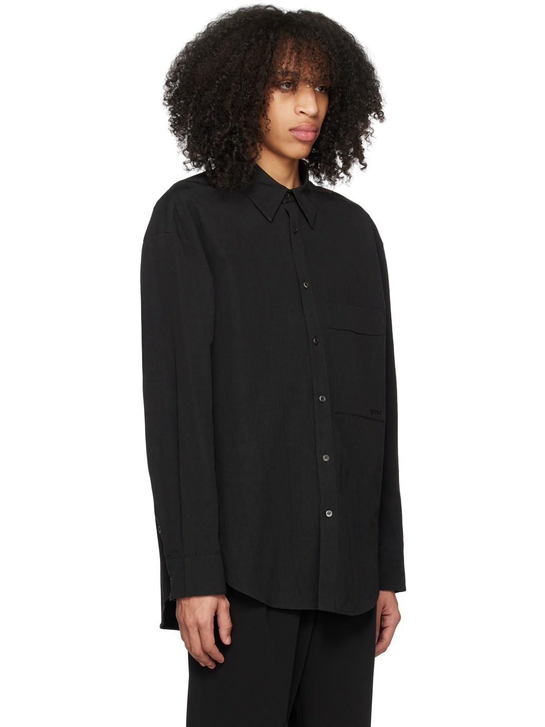 Black Button-Down Shirt - 2