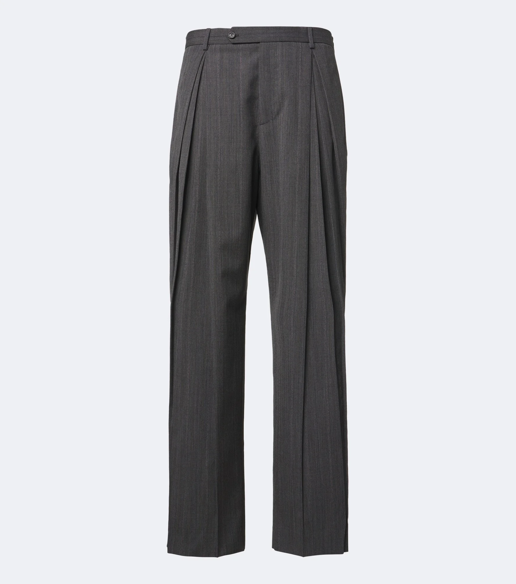 Striped wool and silk wide-leg pants - 1