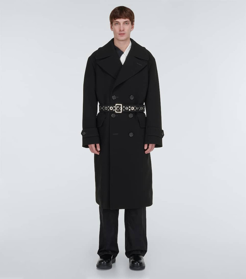 Alexander McQueen Belted double-breasted overcoat outlook