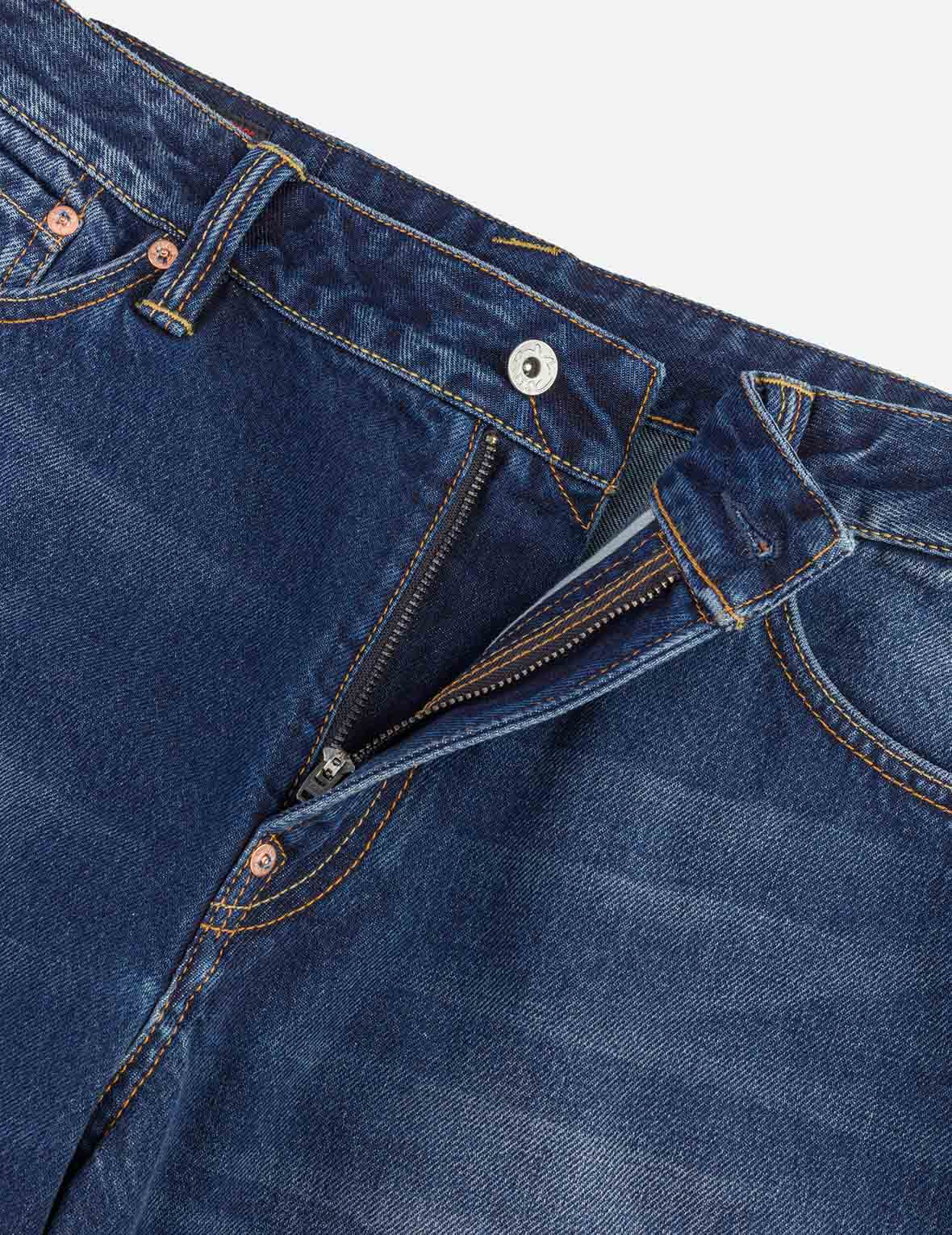 Hand-Drawn Seagull Print 3D Fit Jeans - 5