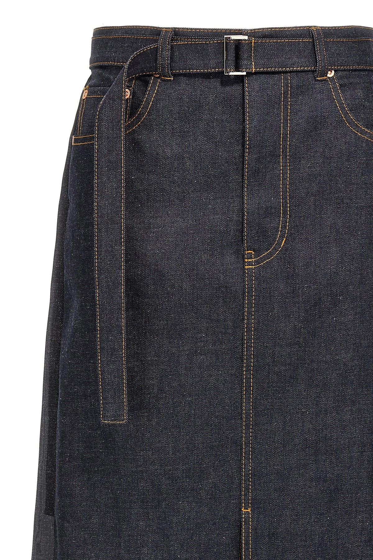 Pleated denim skirt - 4
