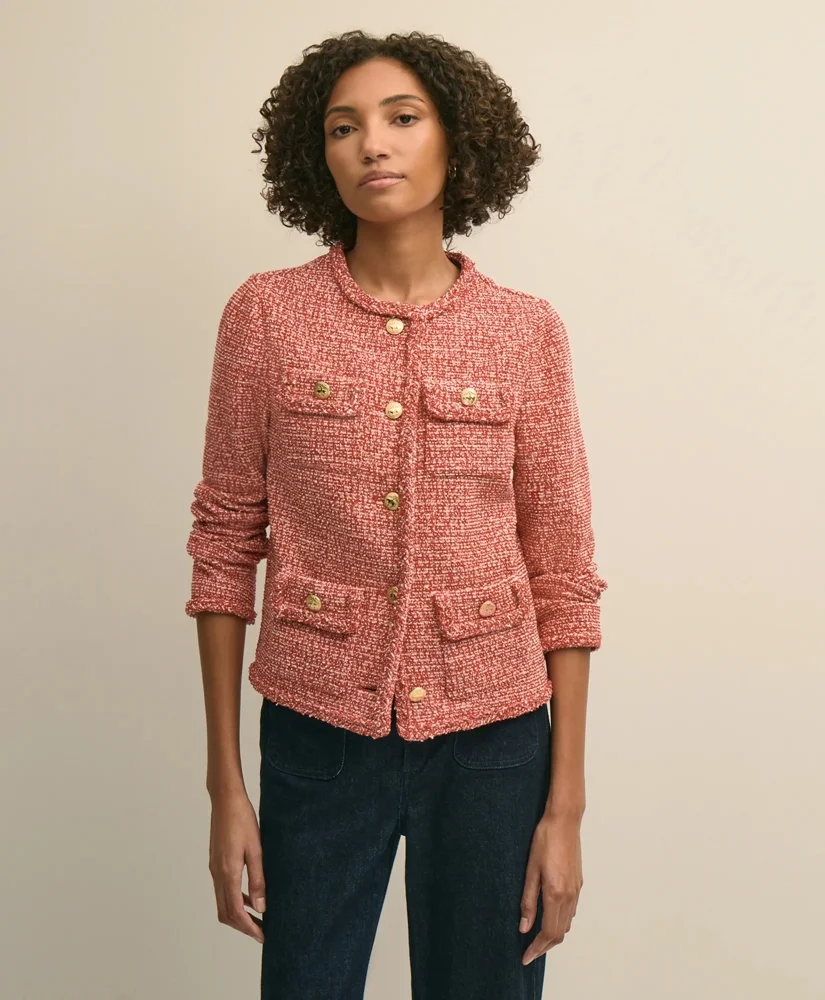 Cotton Blend Tweed Jacket - 1