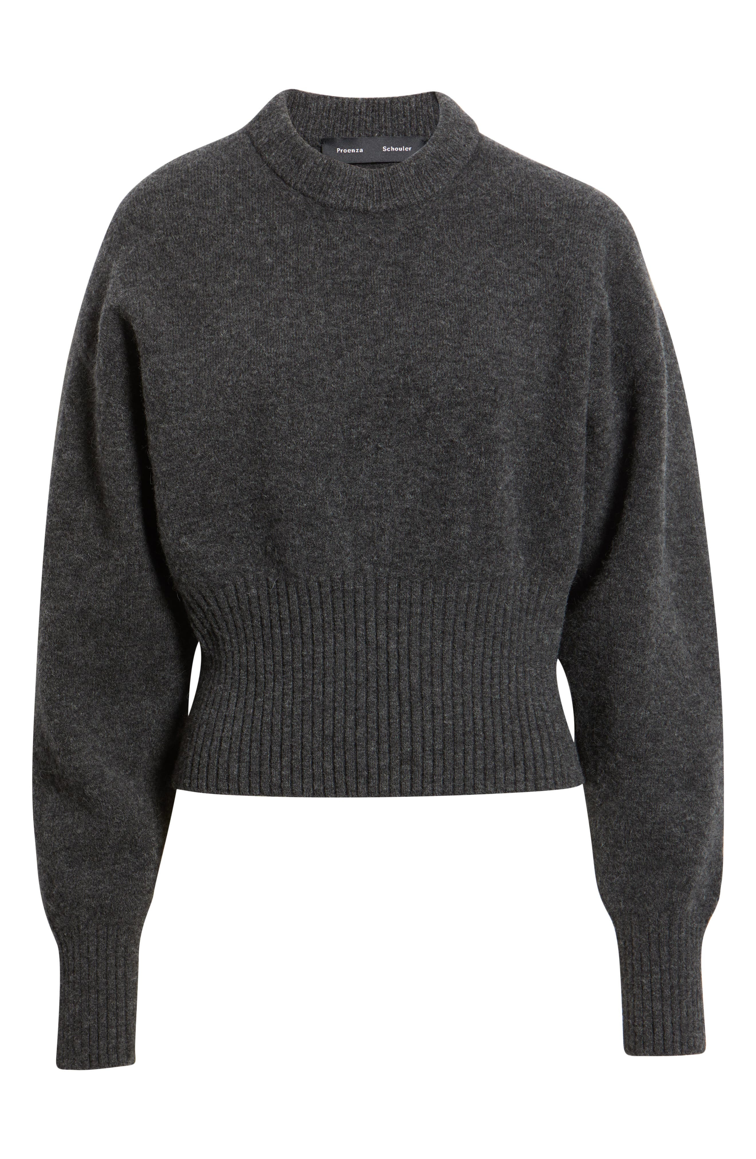Proenza Schouler Randi Boiled Wool Blend Sweater in Dark Grey at Nordstrom - 5