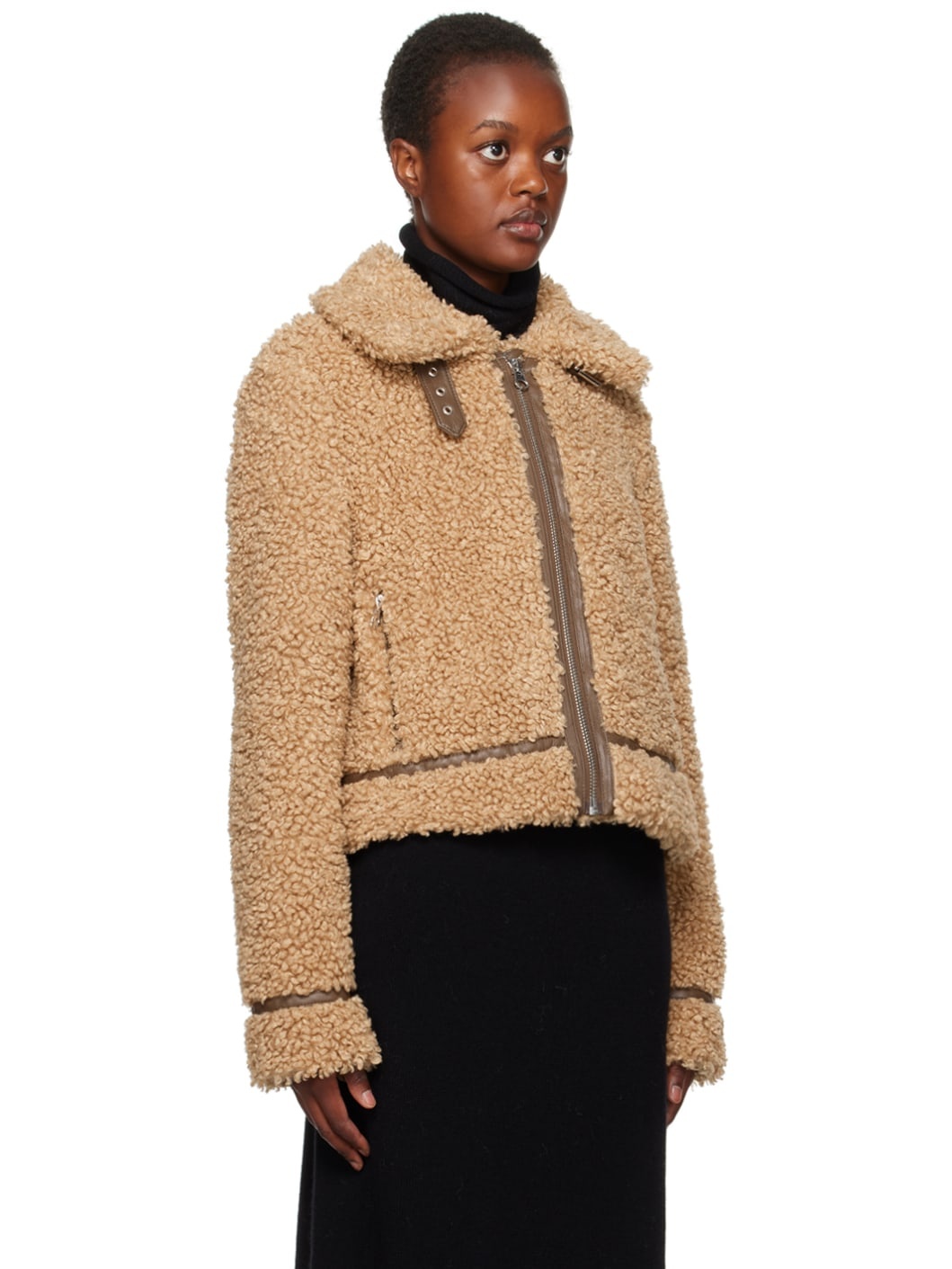 Brown Audrey Faux-Shearling Jacket - 2