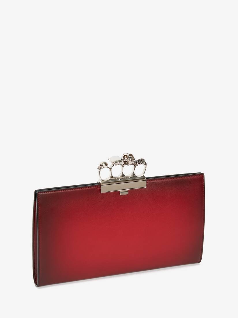 Jewelled Flat Pouch in Red - 2