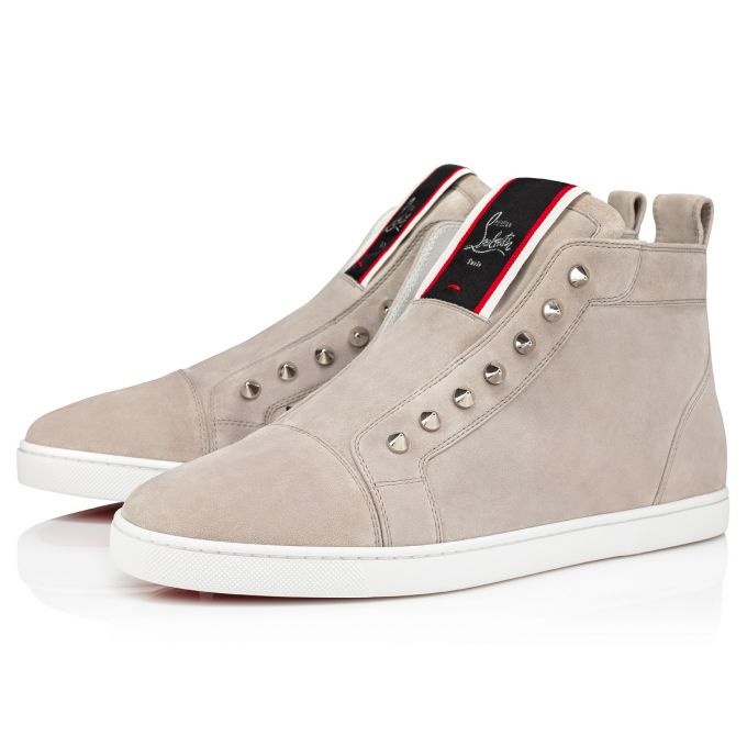 Christian Louboutin Grey Suede F.A.V Fique A Vontade Sneakers Size