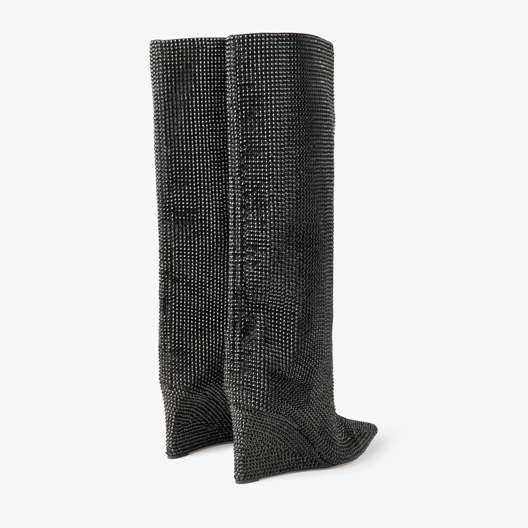 Blake Knee Boot 85
Black Suede Wedge Knee-High Boots with Honeybomb Crystals - 4