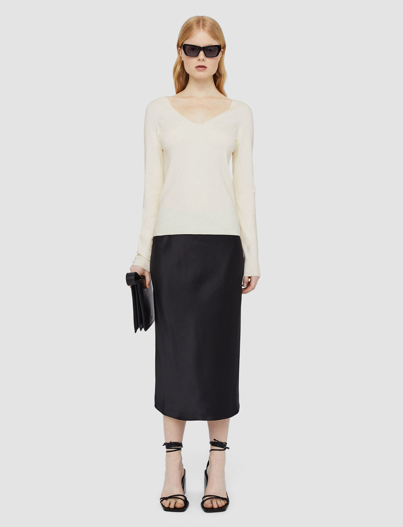 JOSEPH Silk Stretch V Neck Top outlook