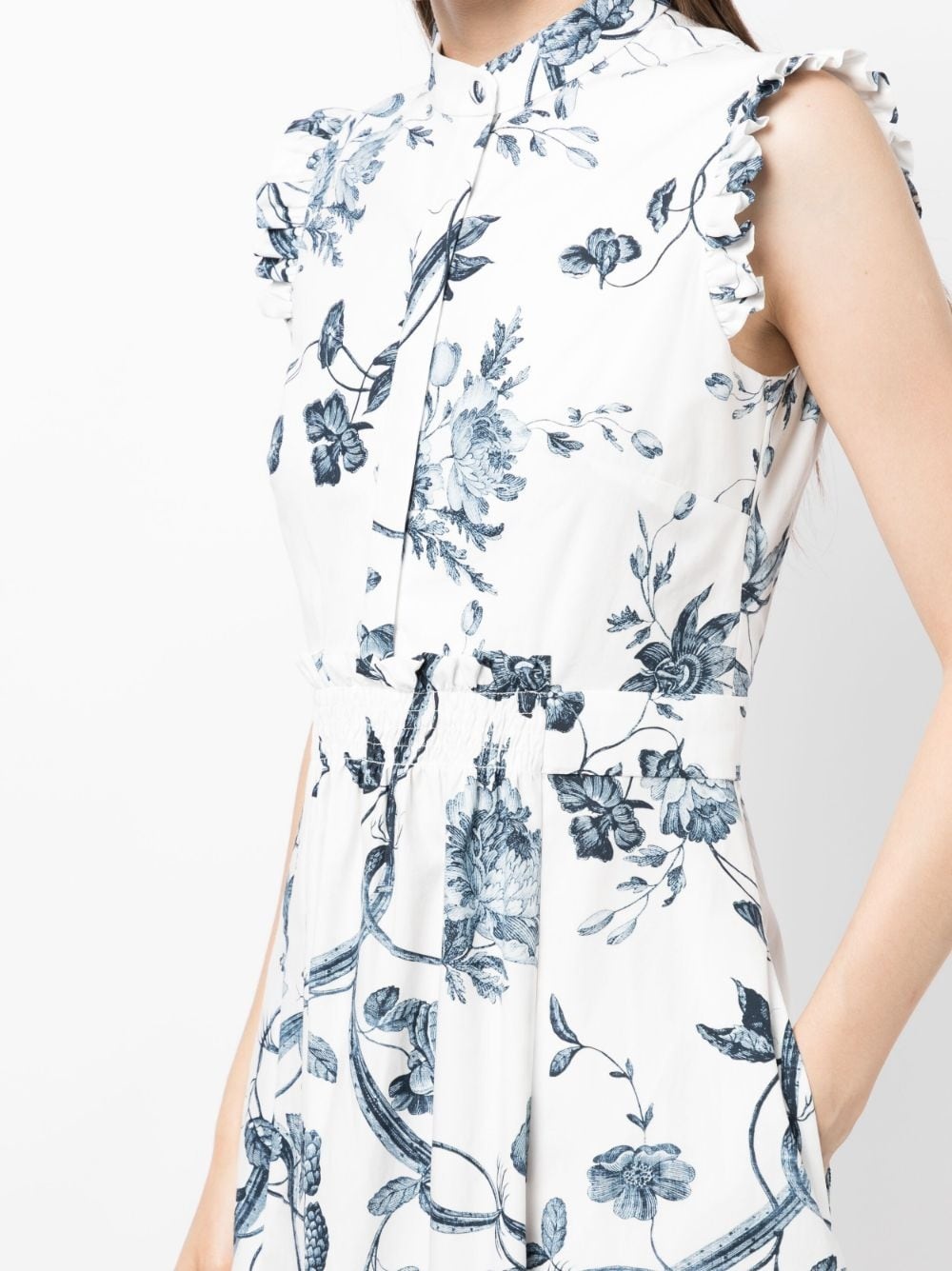 floral-print cotton midi dress - 5