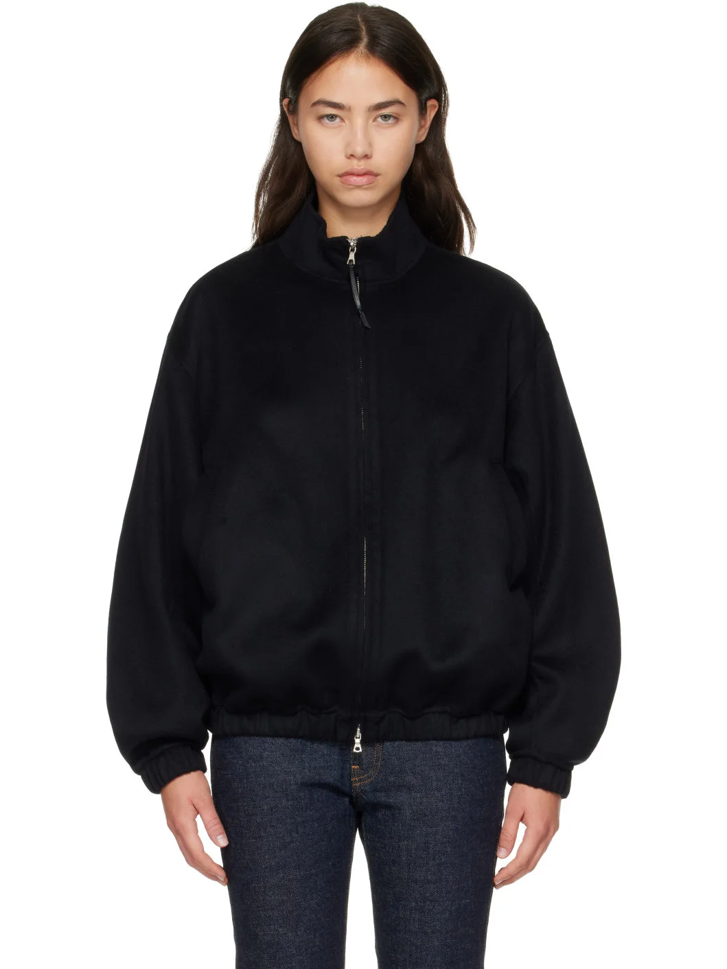 Navy Plaza Zip Blouson Jacket - 1