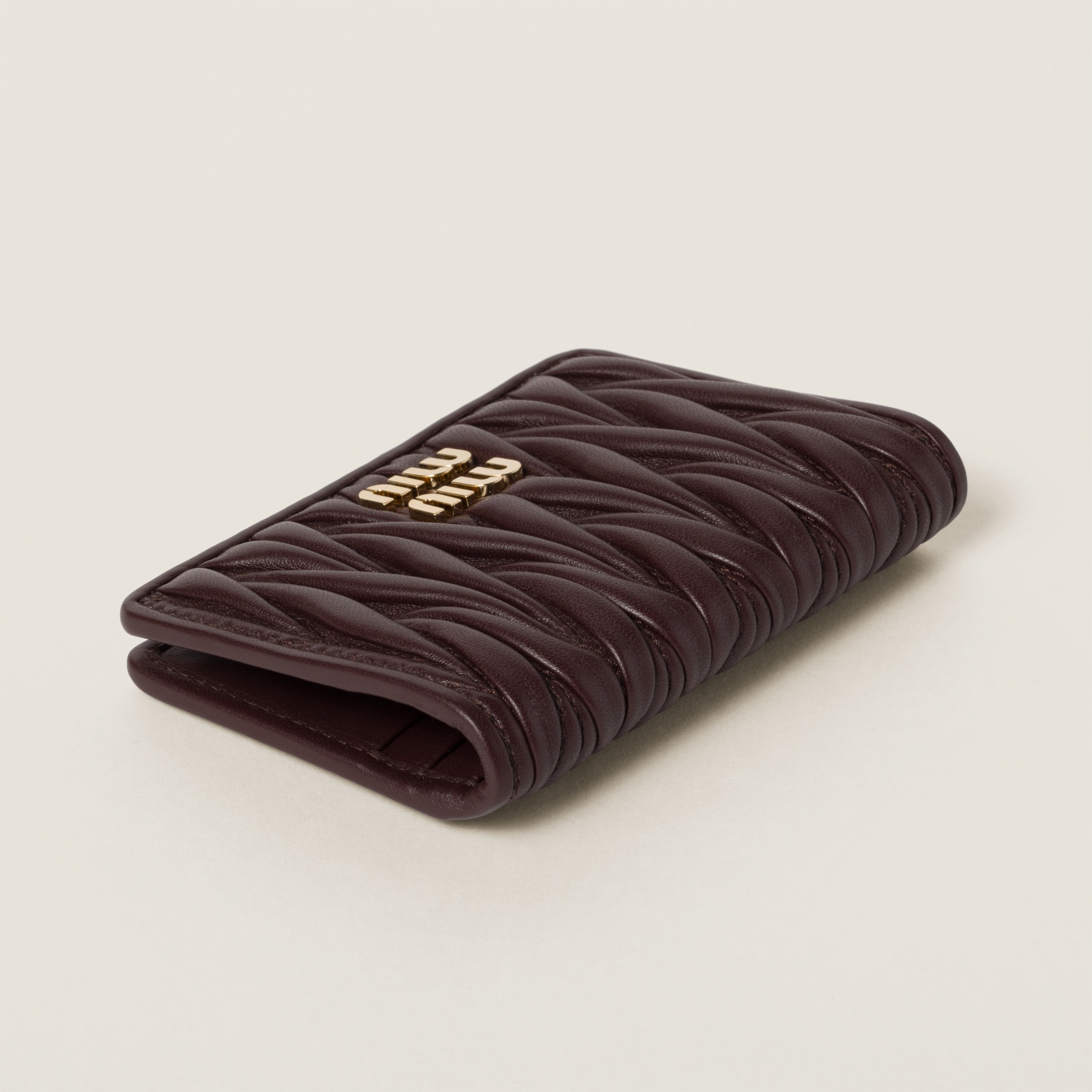 Matelassé nappa leather card holder - 4