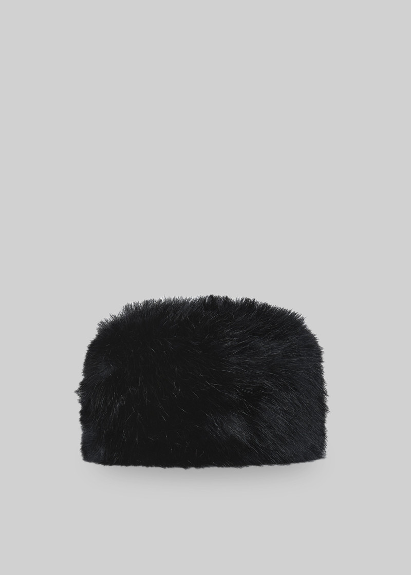 Umea Faux Fur Hat - Black 1